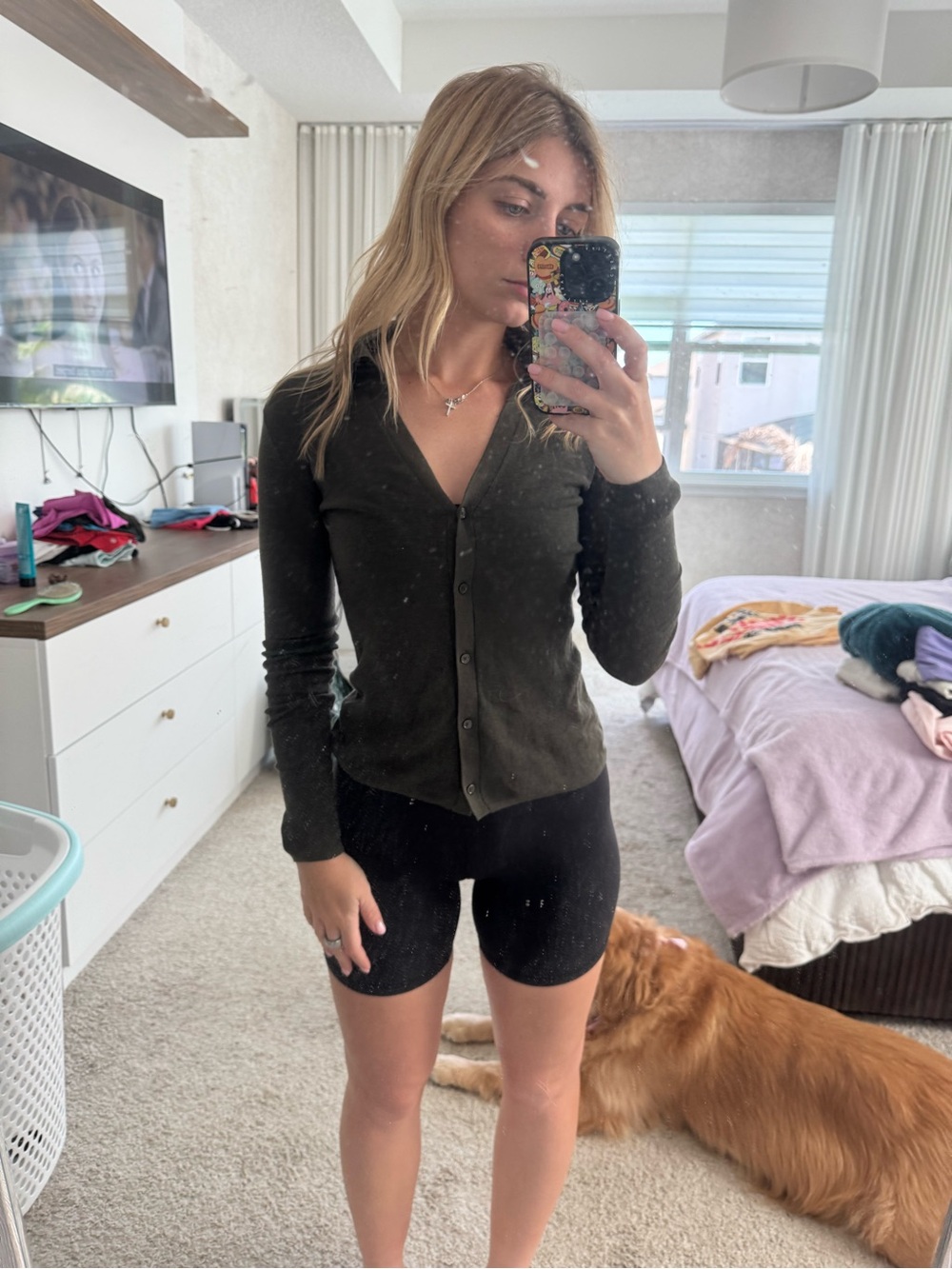 Aritzia Wilfred Long Sleeve Button Polo